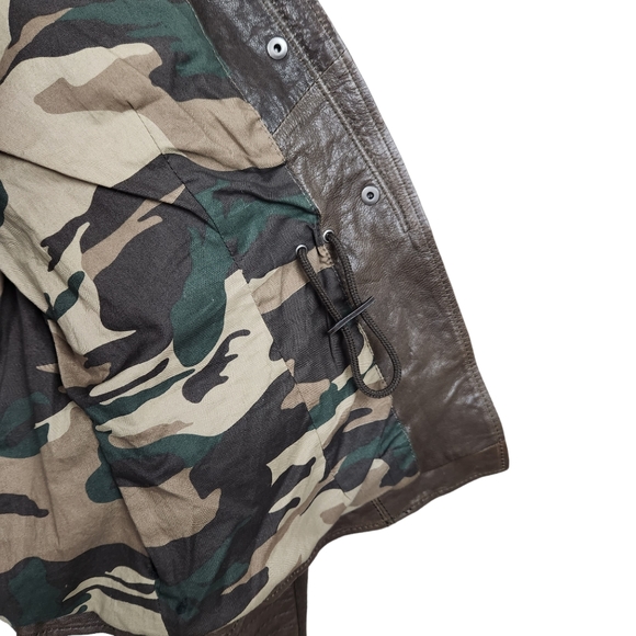 BCBGMaxAzria Olive 100% Leather Moto Biker Leather Jacket Women's Size Large - Picture 6 of 9